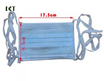 Disposable face mask with tie alt=